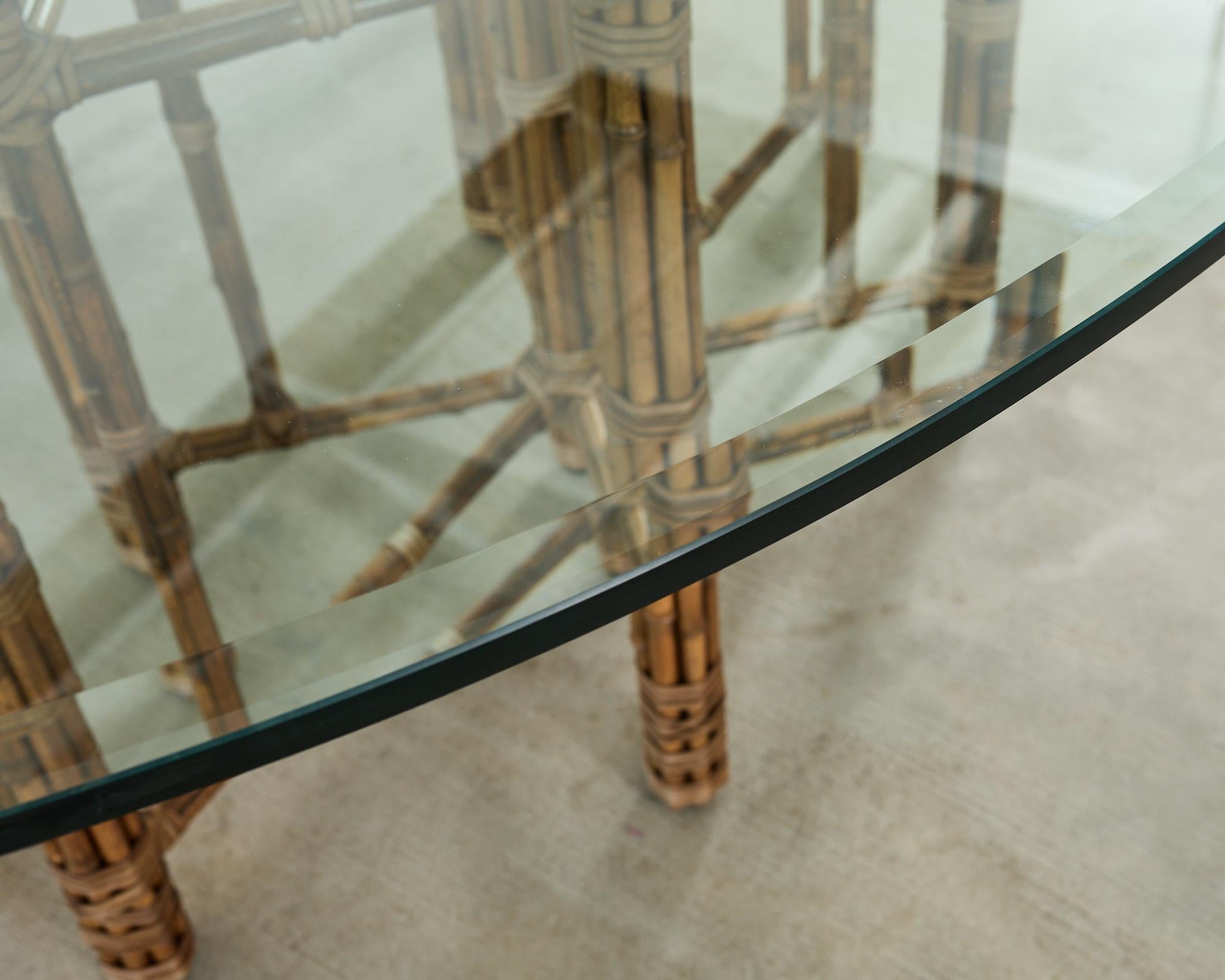 McGuire Organic Modern Bamboo Rattan Oval Dining Table 3
