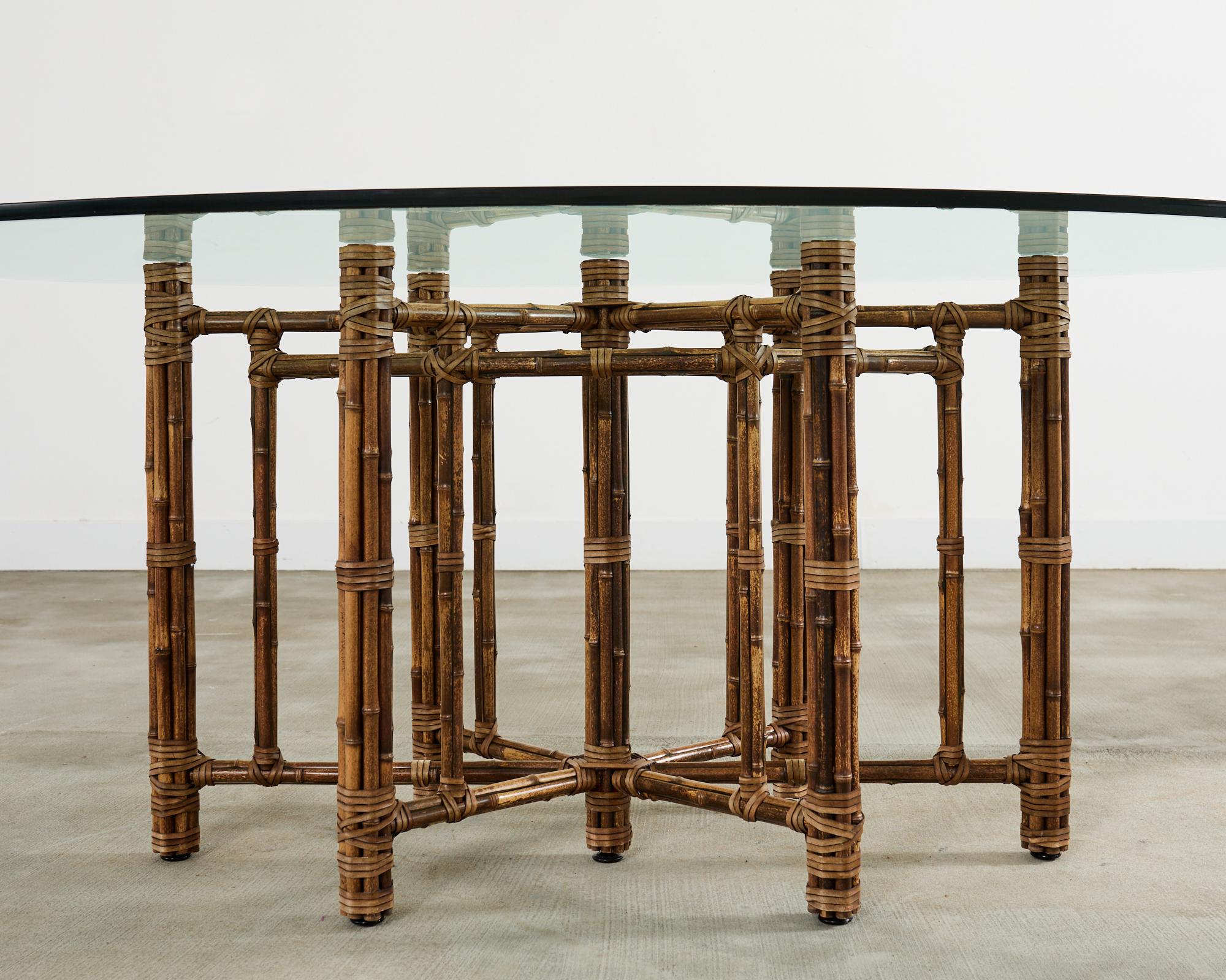 McGuire Organic Modern Bamboo Rattan Oval Dining Table 4