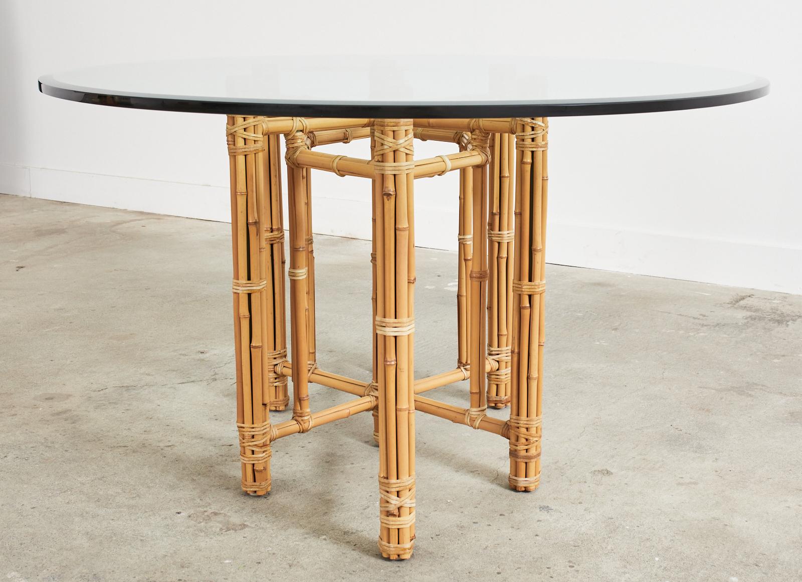 McGuire Organic Modern Bamboo Rattan Oval Dining Table 5