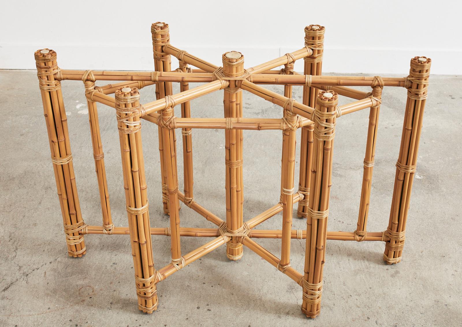 McGuire Organic Modern Bamboo Rattan Oval Dining Table 6