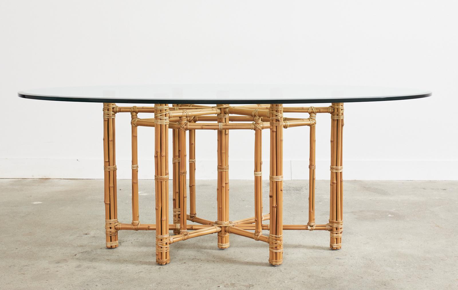 McGuire Organic Modern Bamboo Rattan Oval Dining Table 9