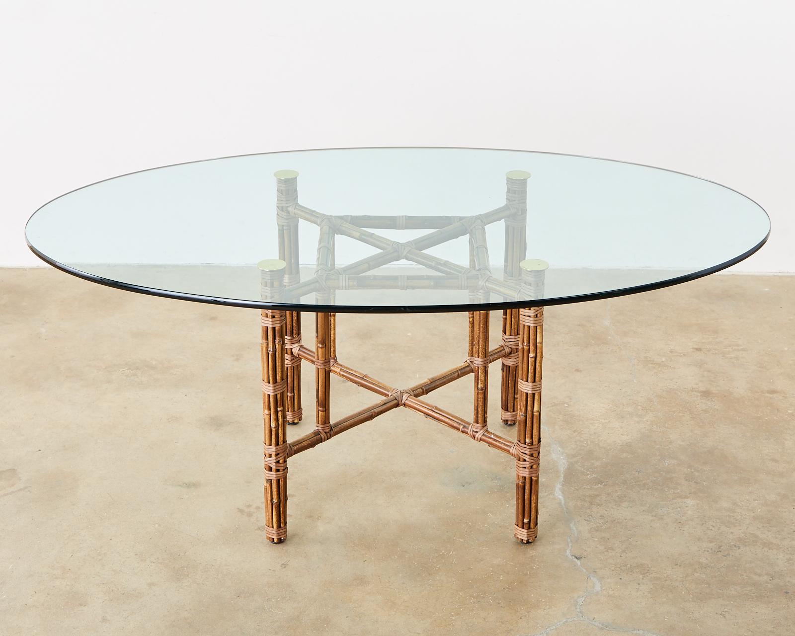 Hand-Crafted McGuire Organic Modern Bamboo Rattan Oval Dining Table