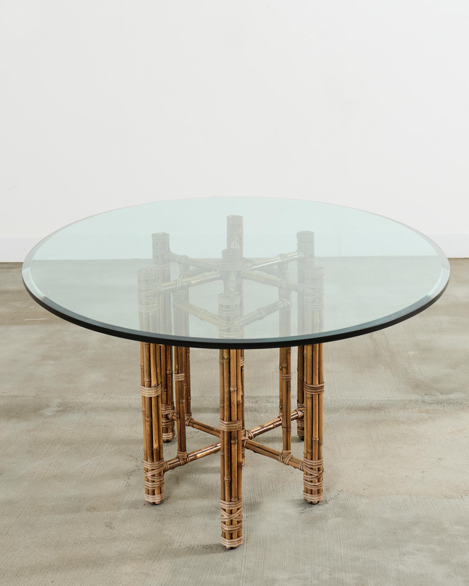 McGuire Organic Modern Bamboo Rattan Oval Dining Table 1