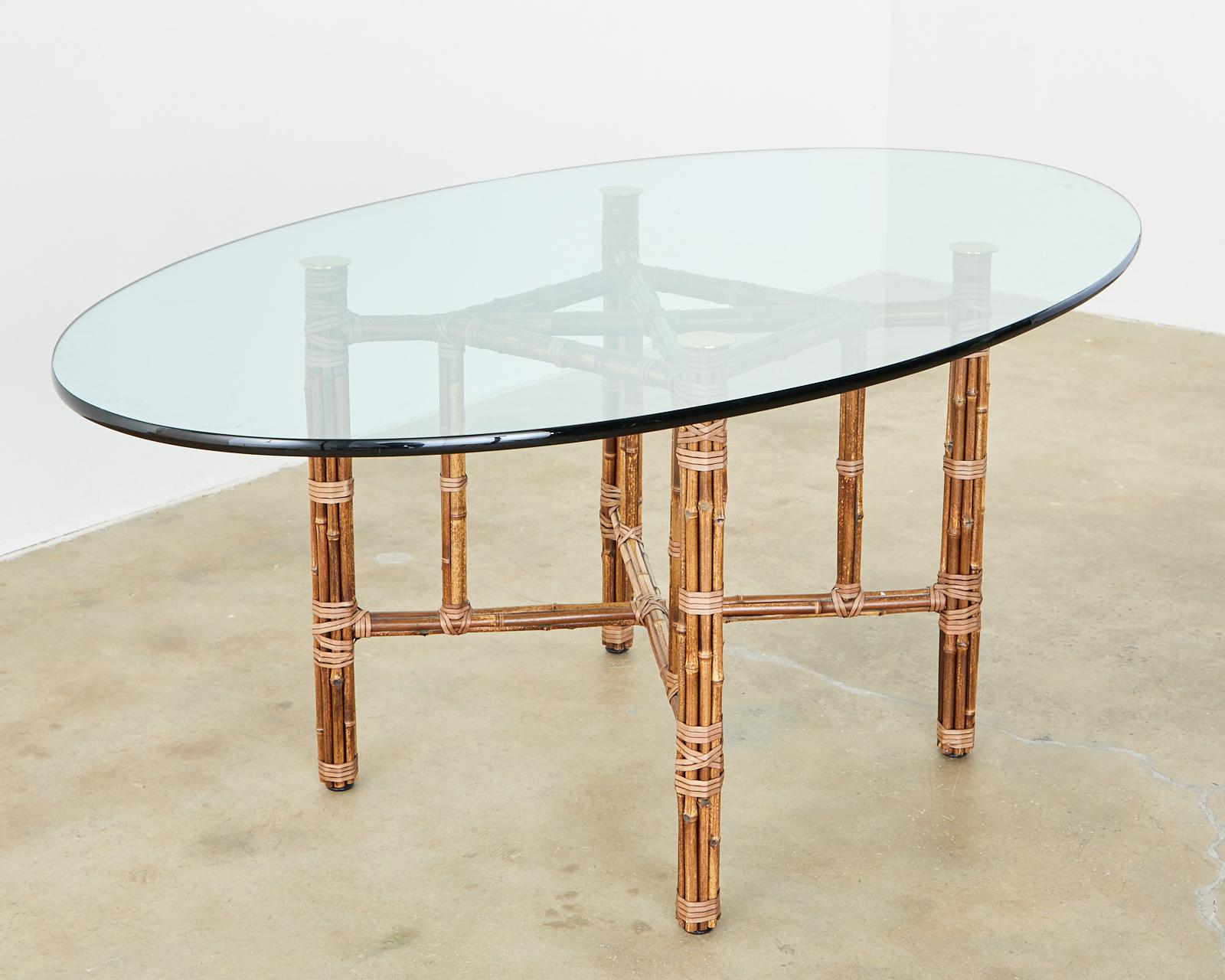 McGuire Organic Modern Bamboo Rattan Oval Dining Table 1