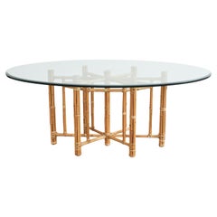 McGuire Organic Modern Bamboo Rattan Oval Dining Table