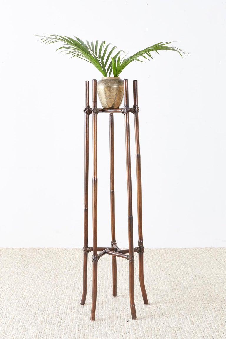 McGuire Organic Modern Bamboo Rattan Plant Stand at 1stDibs
