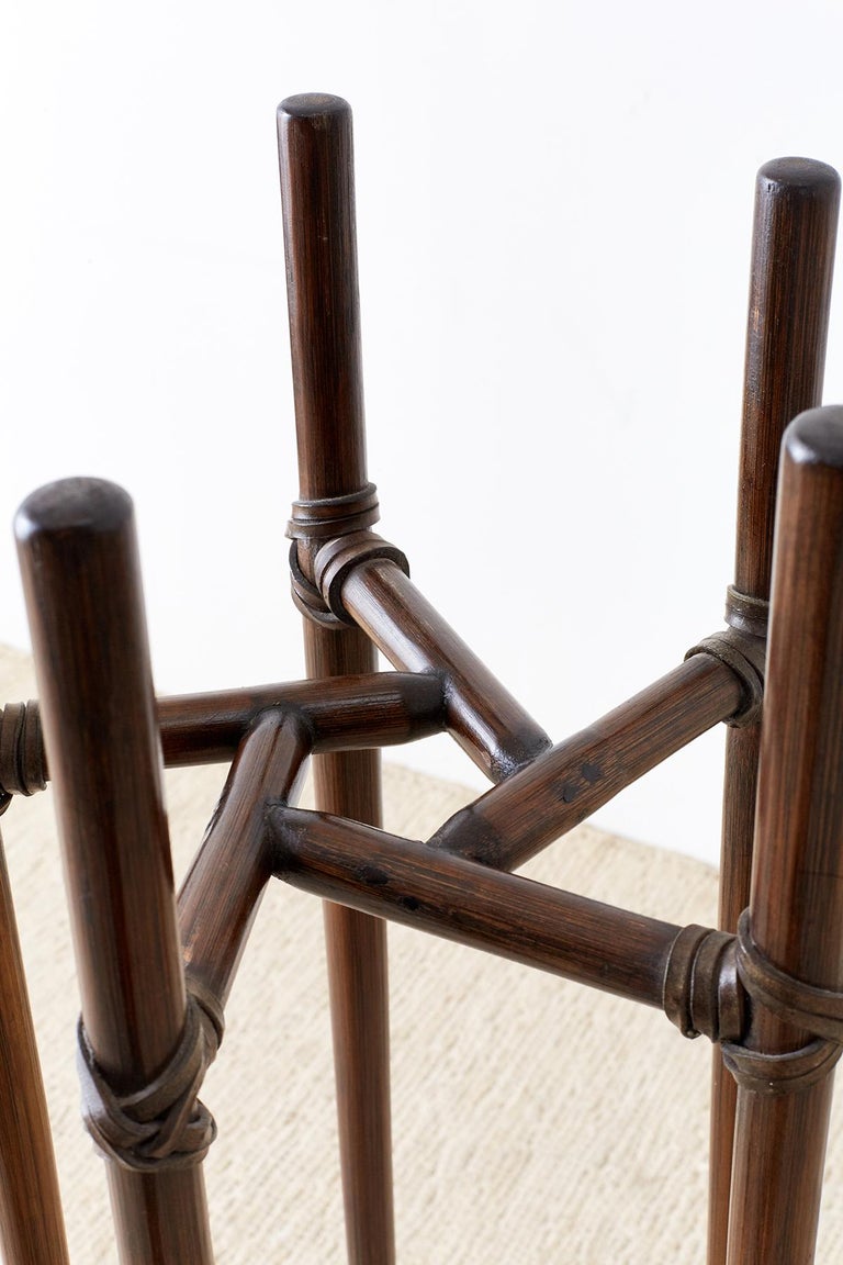 McGuire Organic Modern Bamboo Rattan Plant Stand at 1stDibs