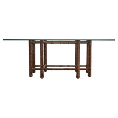 Used McGuire Organic Modern Bamboo Rattan Rectangular Dining Table