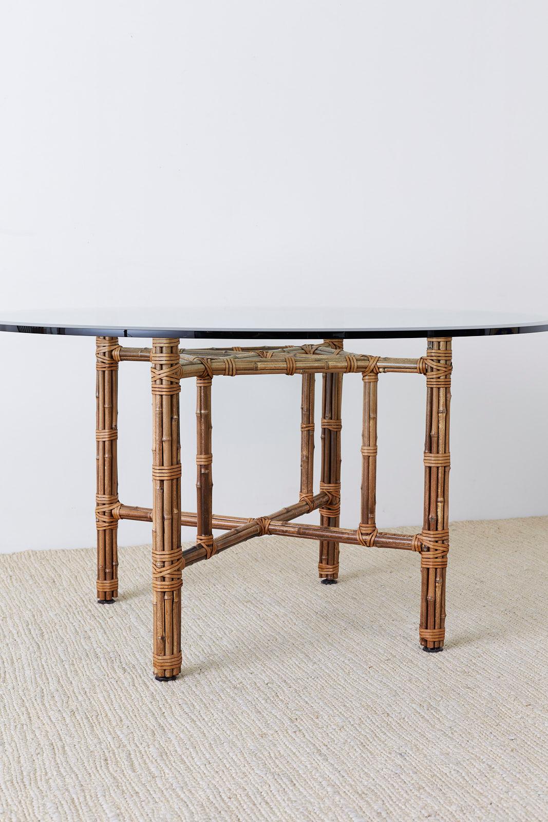McGuire Organic Modern Bamboo Rattan Round Dining Table 10