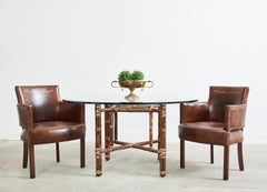 Mesa de comedor redonda de ratán de bambú moderna y ecológica McGuire