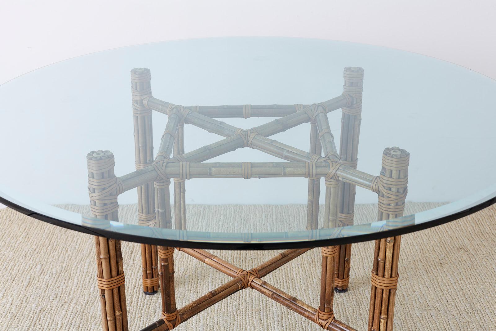 McGuire Organic Modern Bamboo Rattan Round Dining Table 2