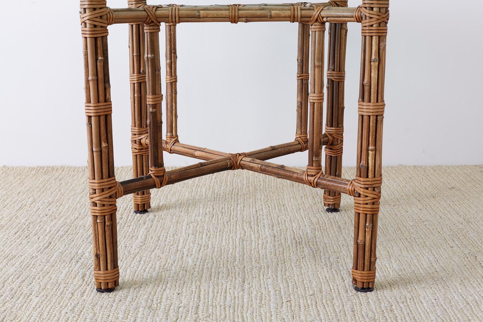 McGuire Organic Modern Bamboo Rattan Round Dining Table 3