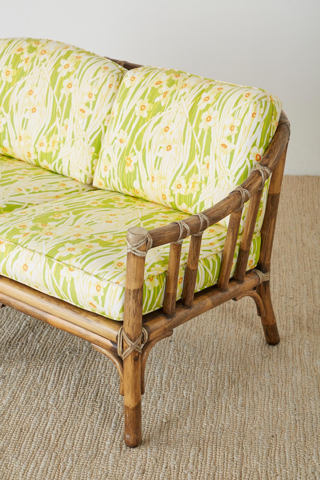 McGuire Organic Modern Bamboo Rattan Settee Loveseat 1
