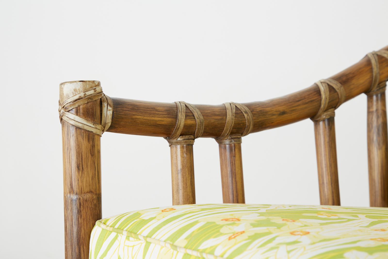 McGuire Organic Modern Bamboo Rattan Settee Loveseat 3
