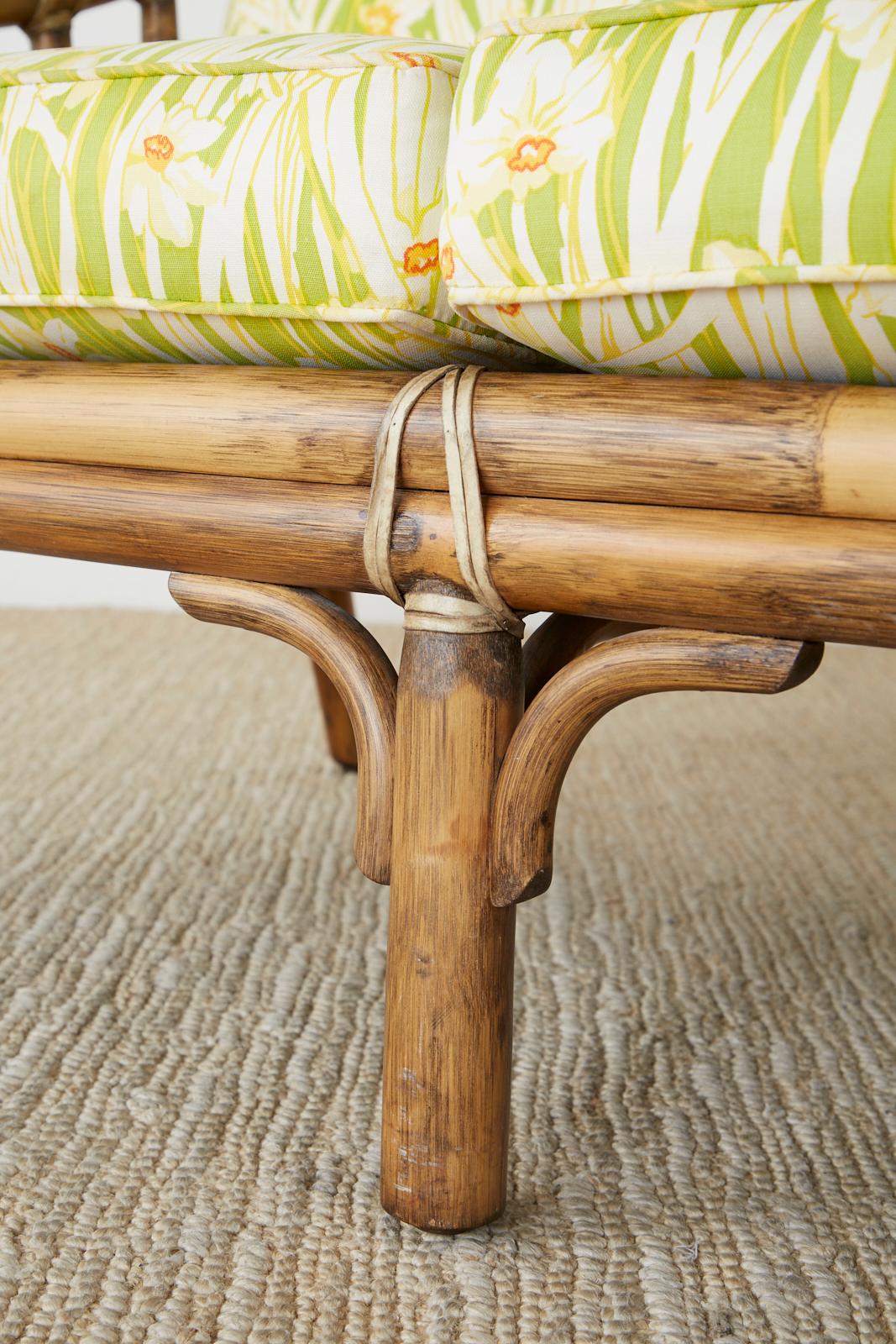 McGuire Organic Modern Bamboo Rattan Settee Loveseat 4
