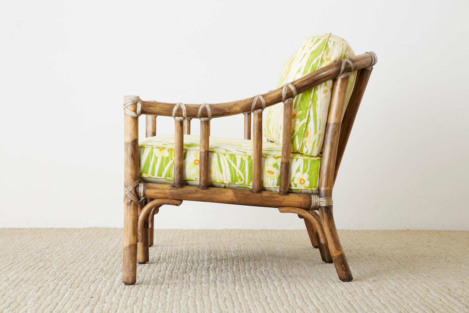 Hand-Crafted McGuire Organic Modern Bamboo Rattan Settee Loveseat