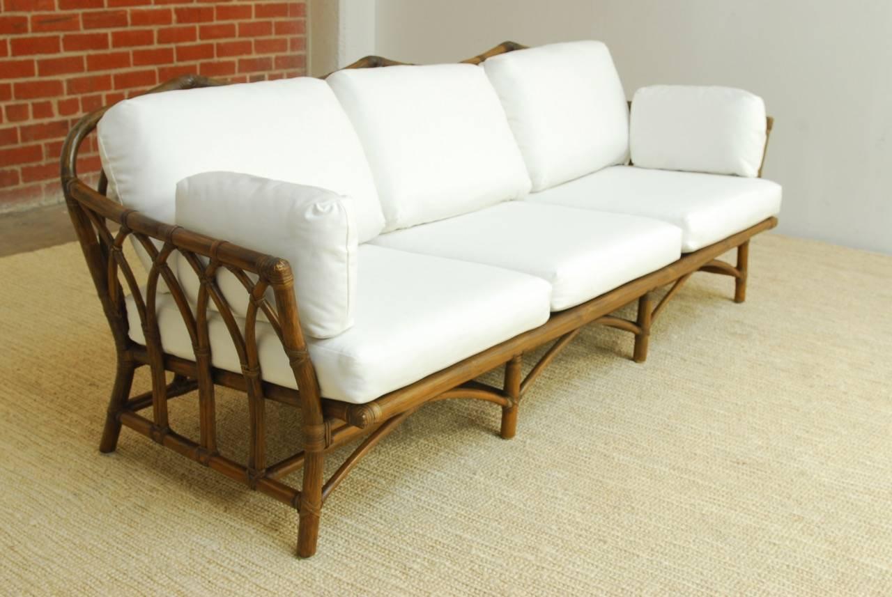 McGuire Organic Modern Bamboo Rattan Sofa 1