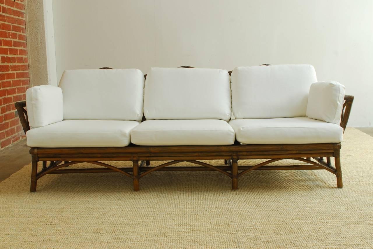 Hand-Crafted McGuire Organic Modern Bamboo Rattan Sofa