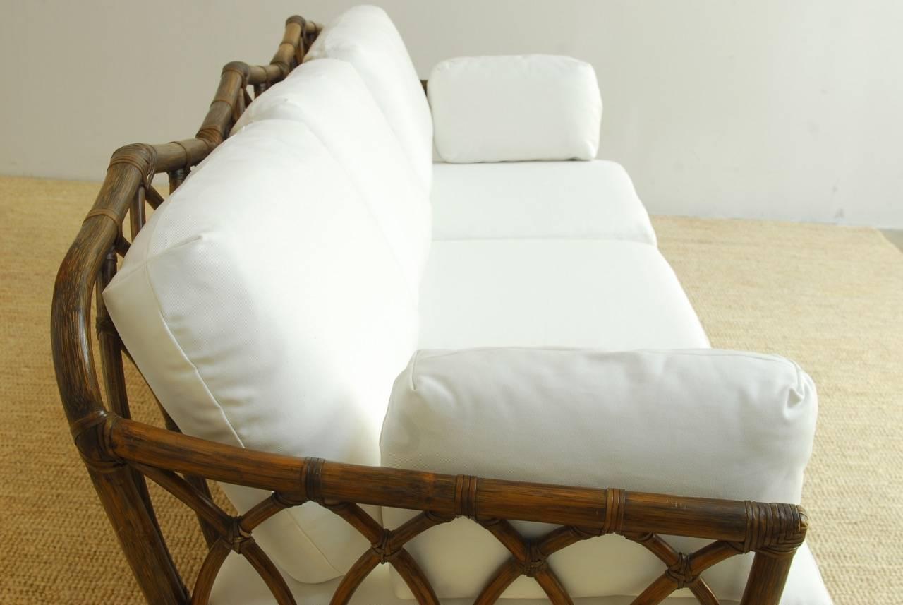 20th Century McGuire Organic Modern Bamboo Rattan Sofa