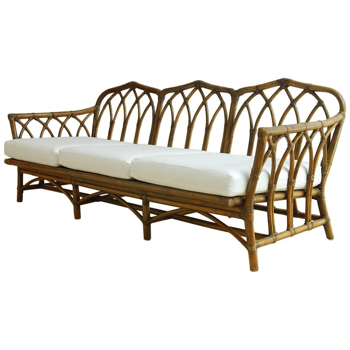 McGuire Organic Modern Bamboo Rattan Sofa