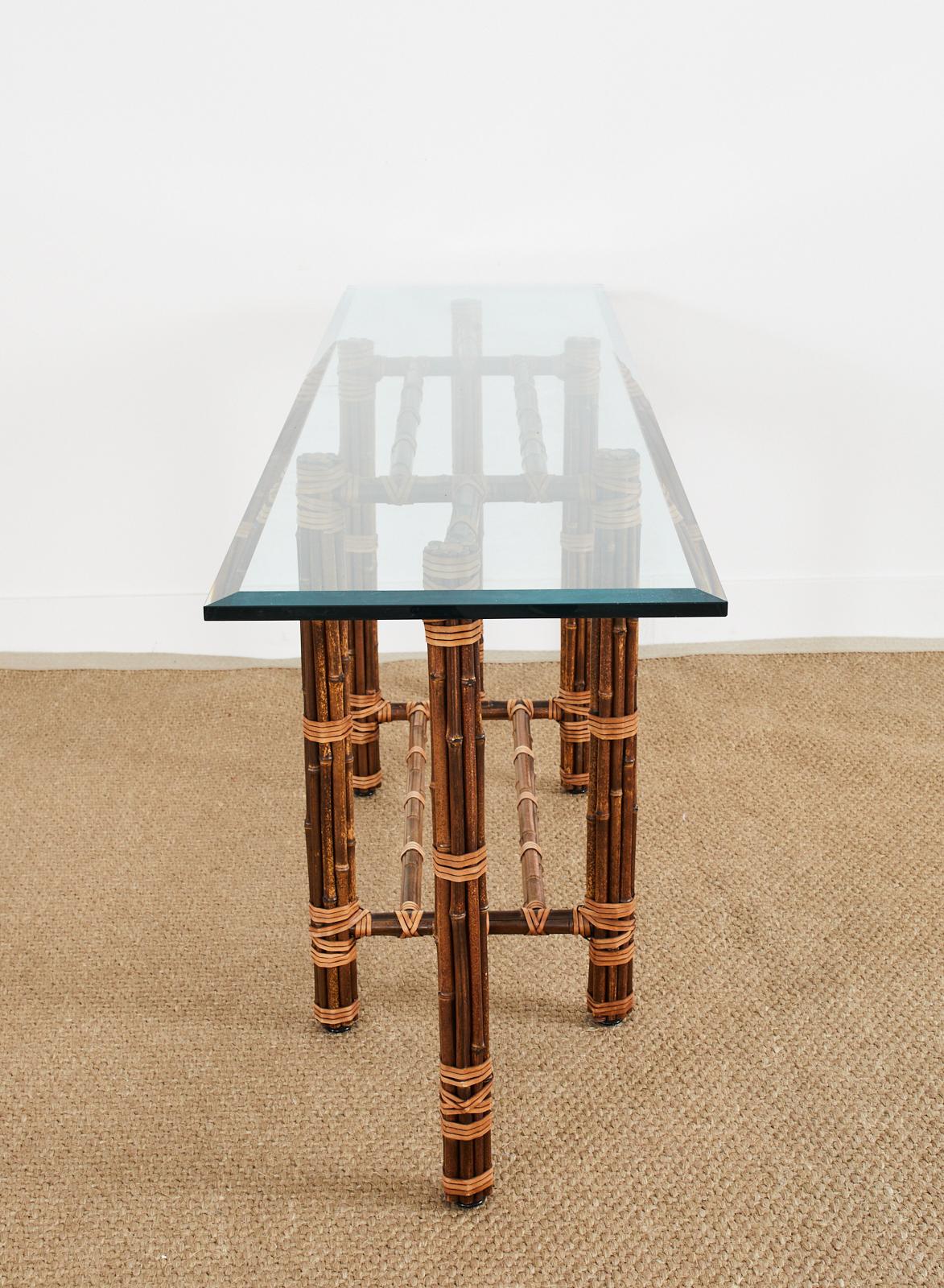 McGuire Organic Modern Bamboo Rattan Sofa or Console Table 3