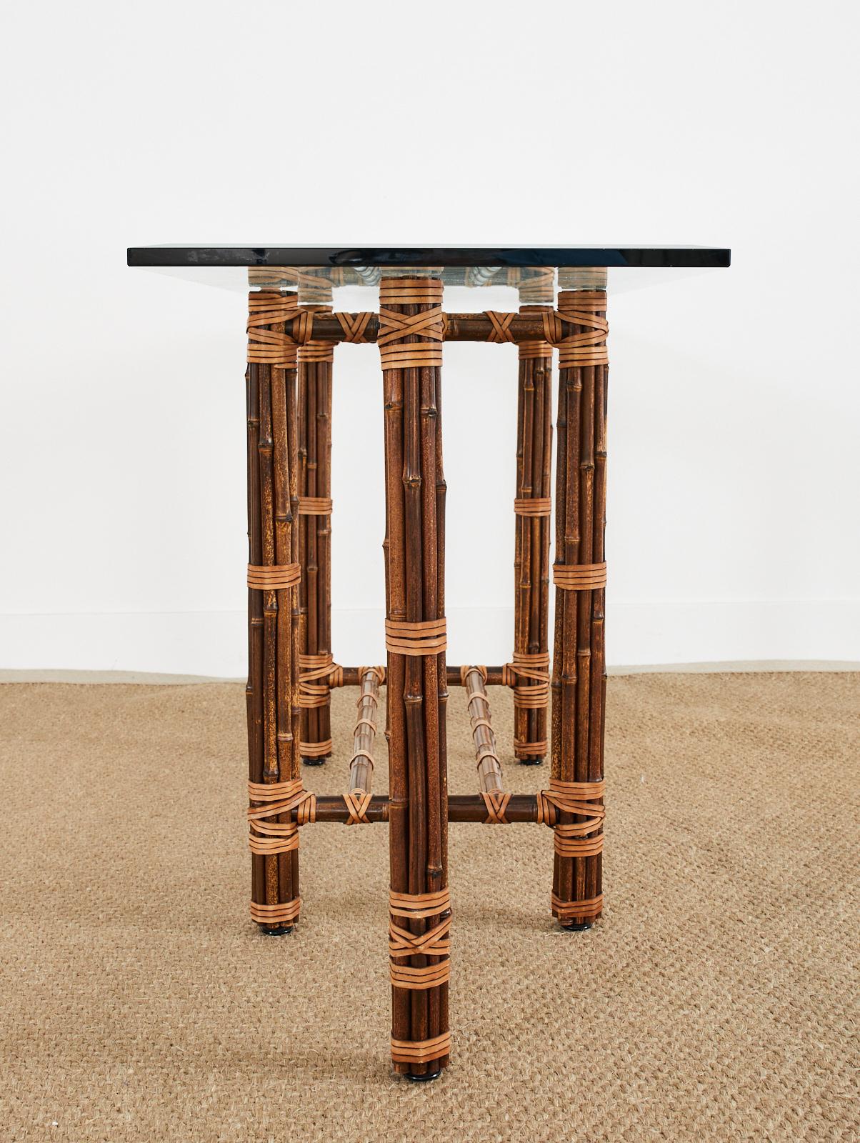 McGuire Organic Modern Bamboo Rattan Sofa or Console Table 4