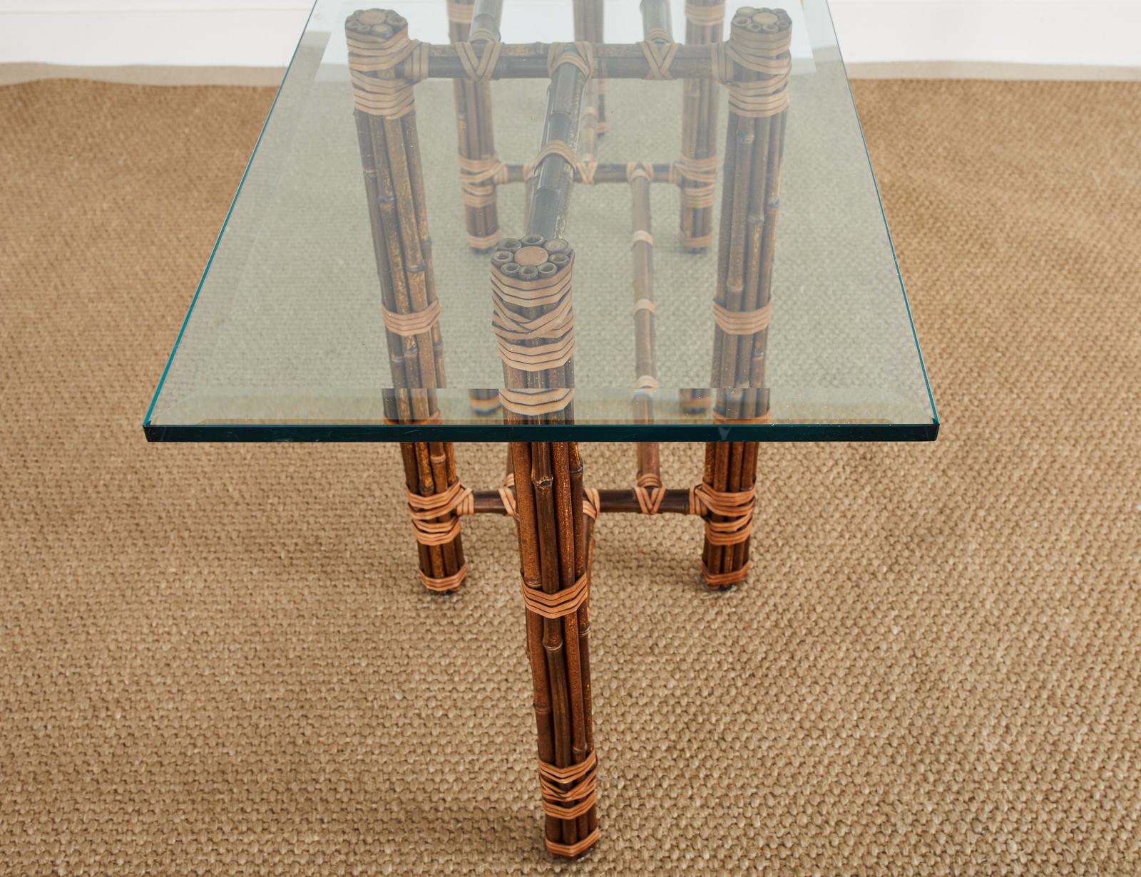 McGuire Organic Modern Bamboo Rattan Sofa or Console Table 5