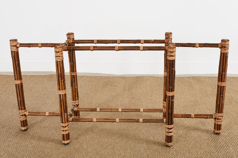 McGuire Organic Modern Bamboo Rattan Sofa or Console Table For Sale 9