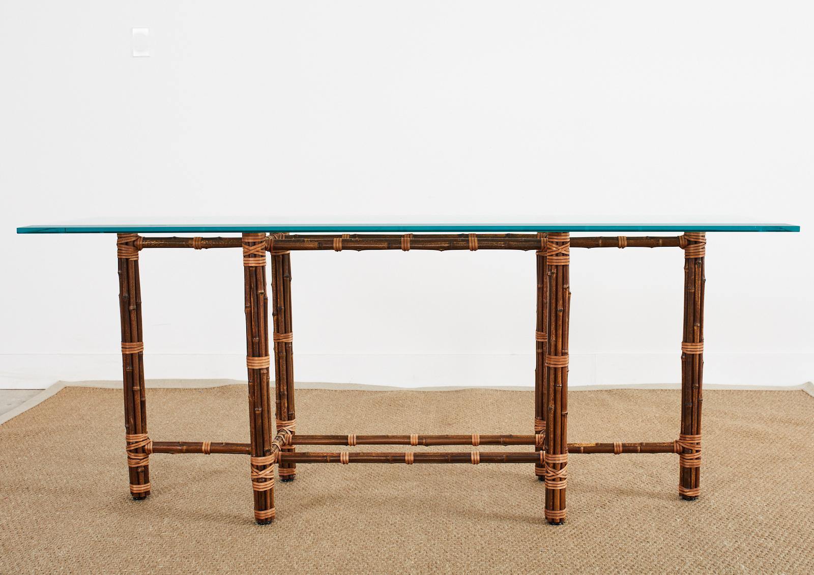 McGuire Organic Modern Bamboo Rattan Sofa or Console Table 12