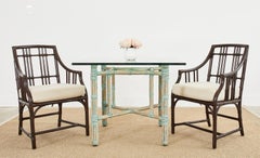 McGuire Organic Modern Bamboo Rattan Square Dining Table