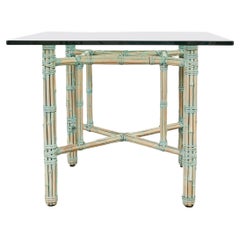McGuire Organic Modern Bamboo Rattan Square Dining Table