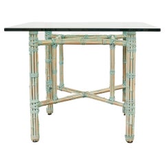 Vintage McGuire Organic Modern Bamboo Rattan Square Dining Table