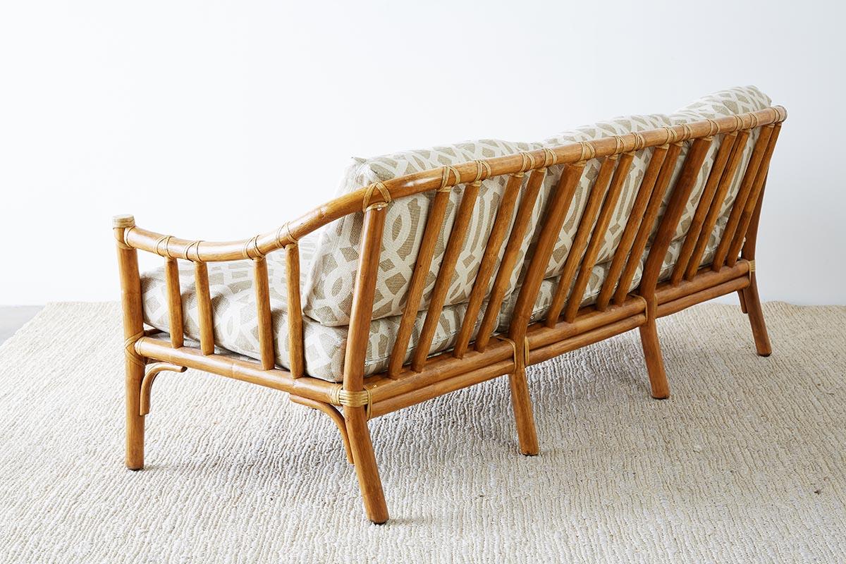 McGuire Organic Modern Bamboo Rattan Three-Seat Sofa 8