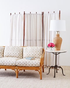 McGuire Organic Modern Bamboo Rattan Three-Seat Sofa