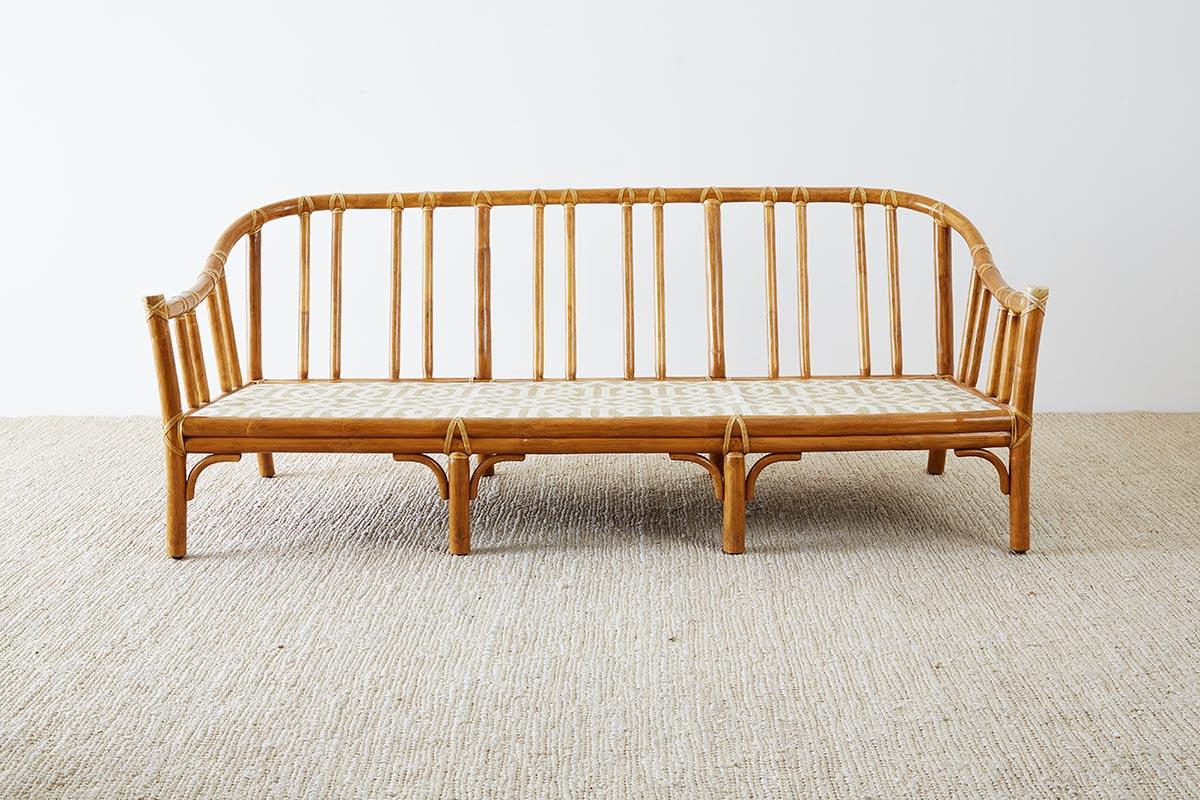 McGuire Organic Modern Bamboo Rattan Three-Seat Sofa In Good Condition In Rio Vista, CA