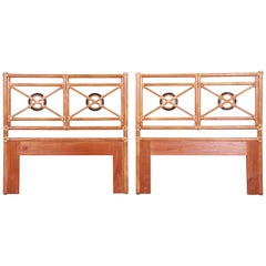 McGuire Organic Modern Bamboo Rattan Twin Headboards, Pair