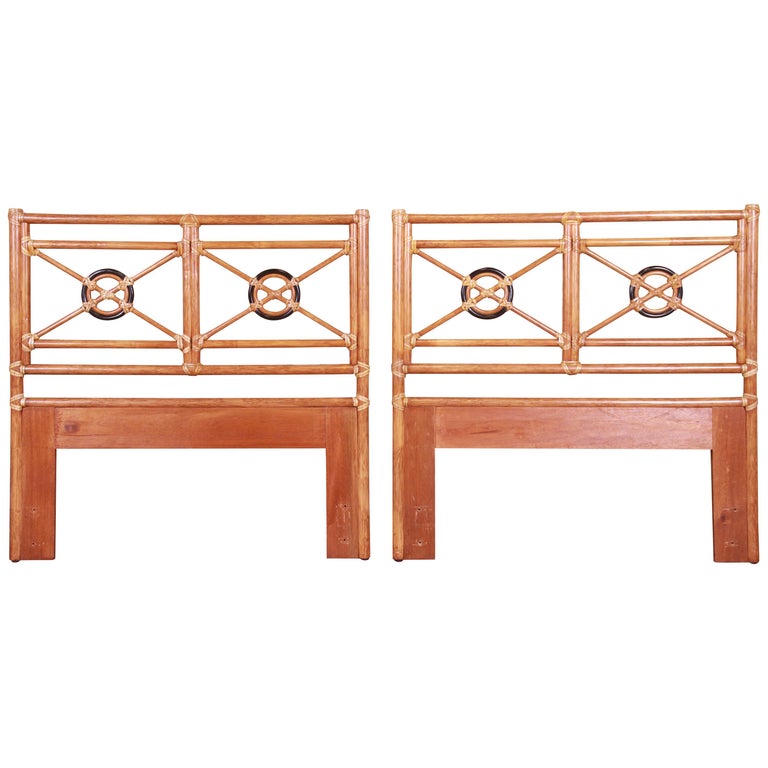 McGuire Organic Modern Bamboo Rattan Twin Headboards, Pair at 1stDibs