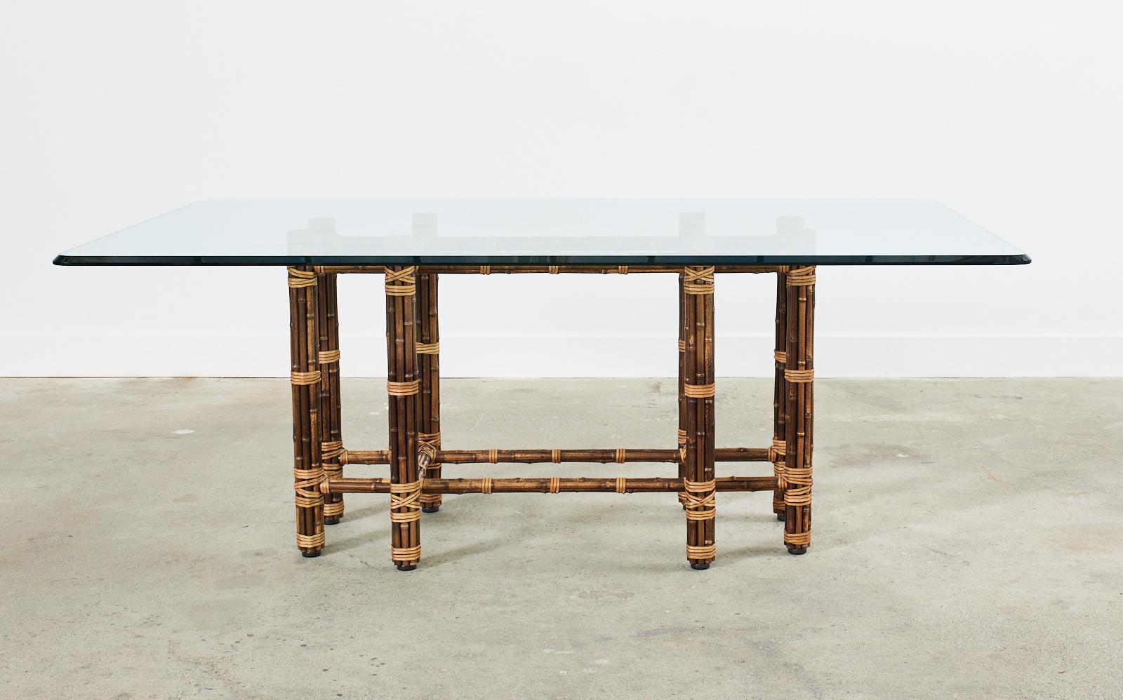 Table de salle à manger rectangulaire en bambou organique et moderne McGuire en vente 10
