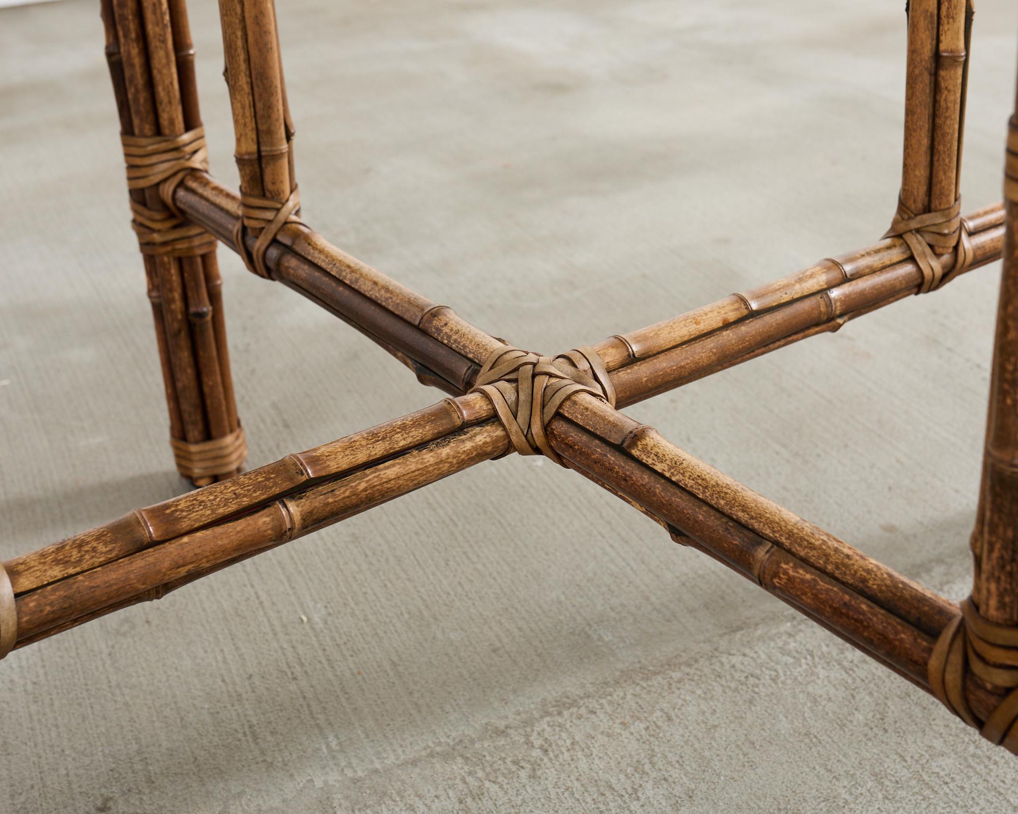 McGuire Organic Modern Bamboo Square Dining Table For Sale 11