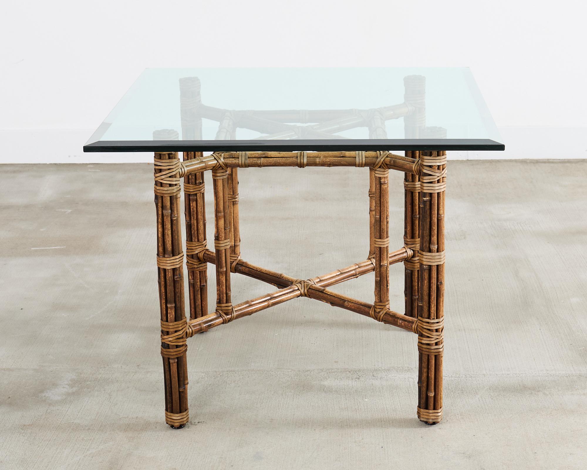 McGuire Organic Modern Bamboo Square Dining Table In Good Condition For Sale In Rio Vista, CA