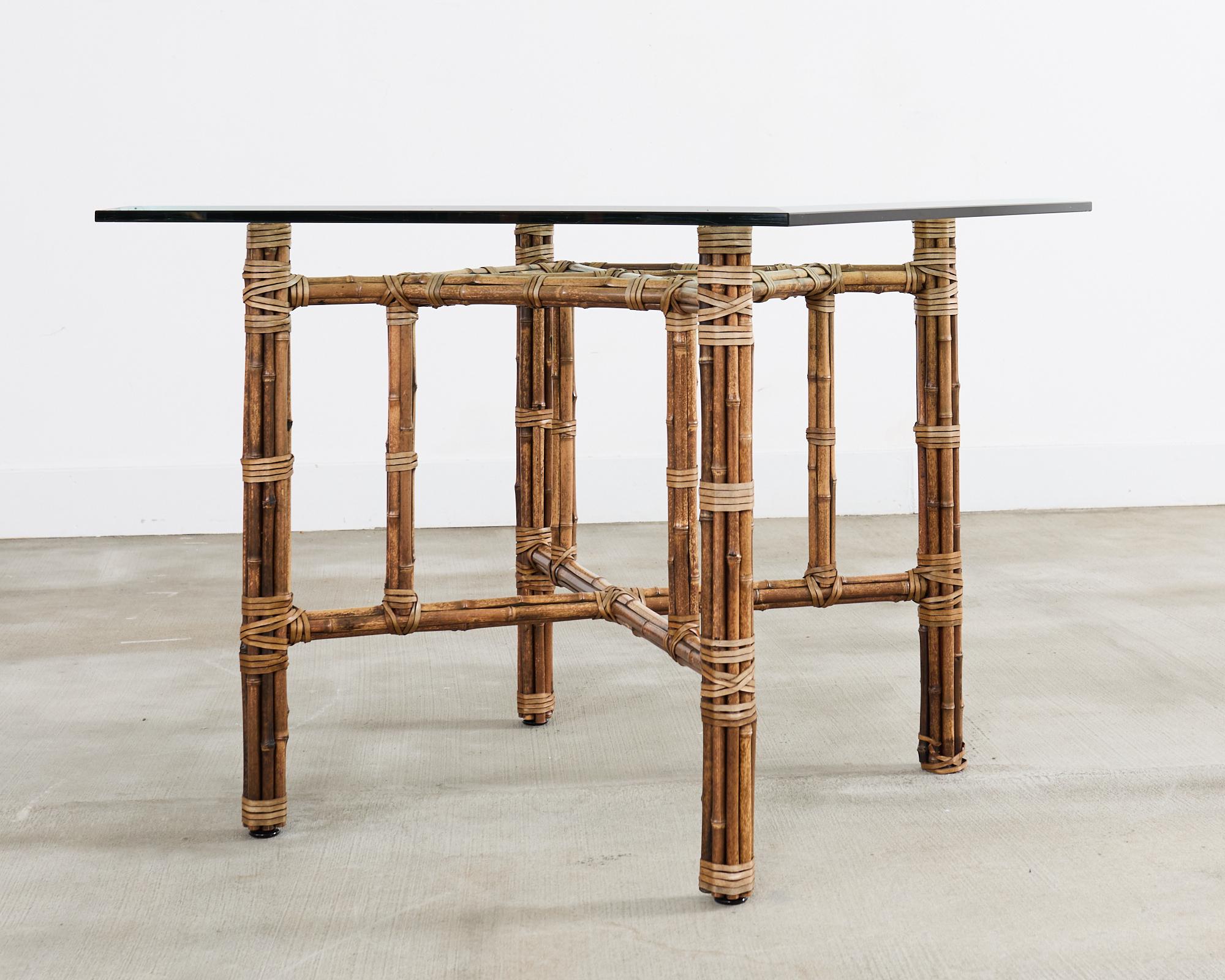 20th Century McGuire Organic Modern Bamboo Square Dining Table For Sale