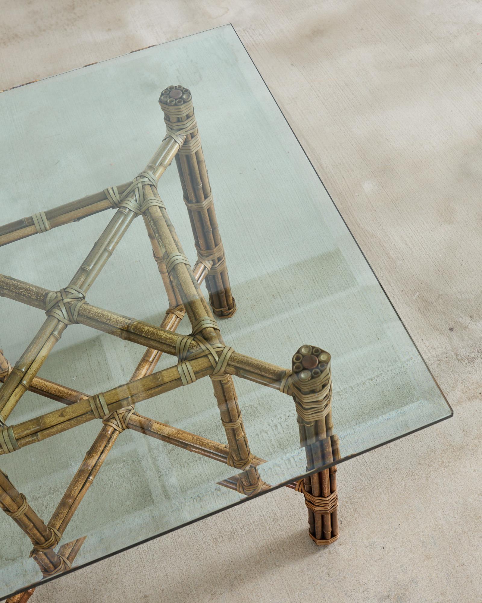 McGuire Organic Modern Bamboo Square Dining Table For Sale 1