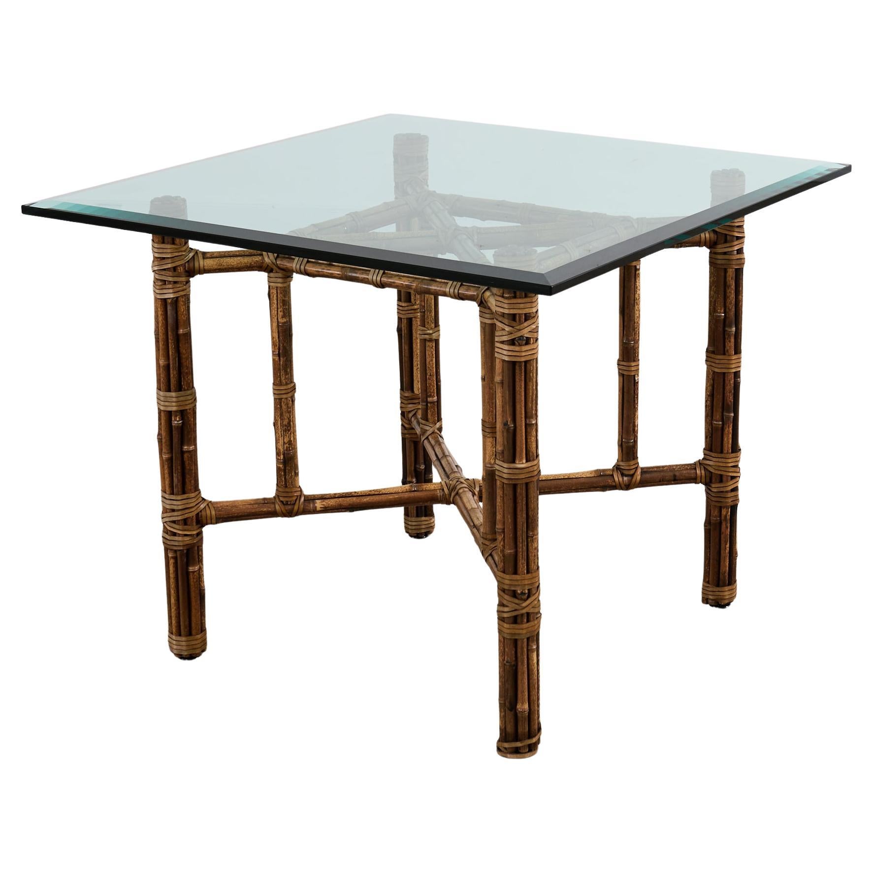 McGuire Organic Modern Bamboo Square Dining Table For Sale