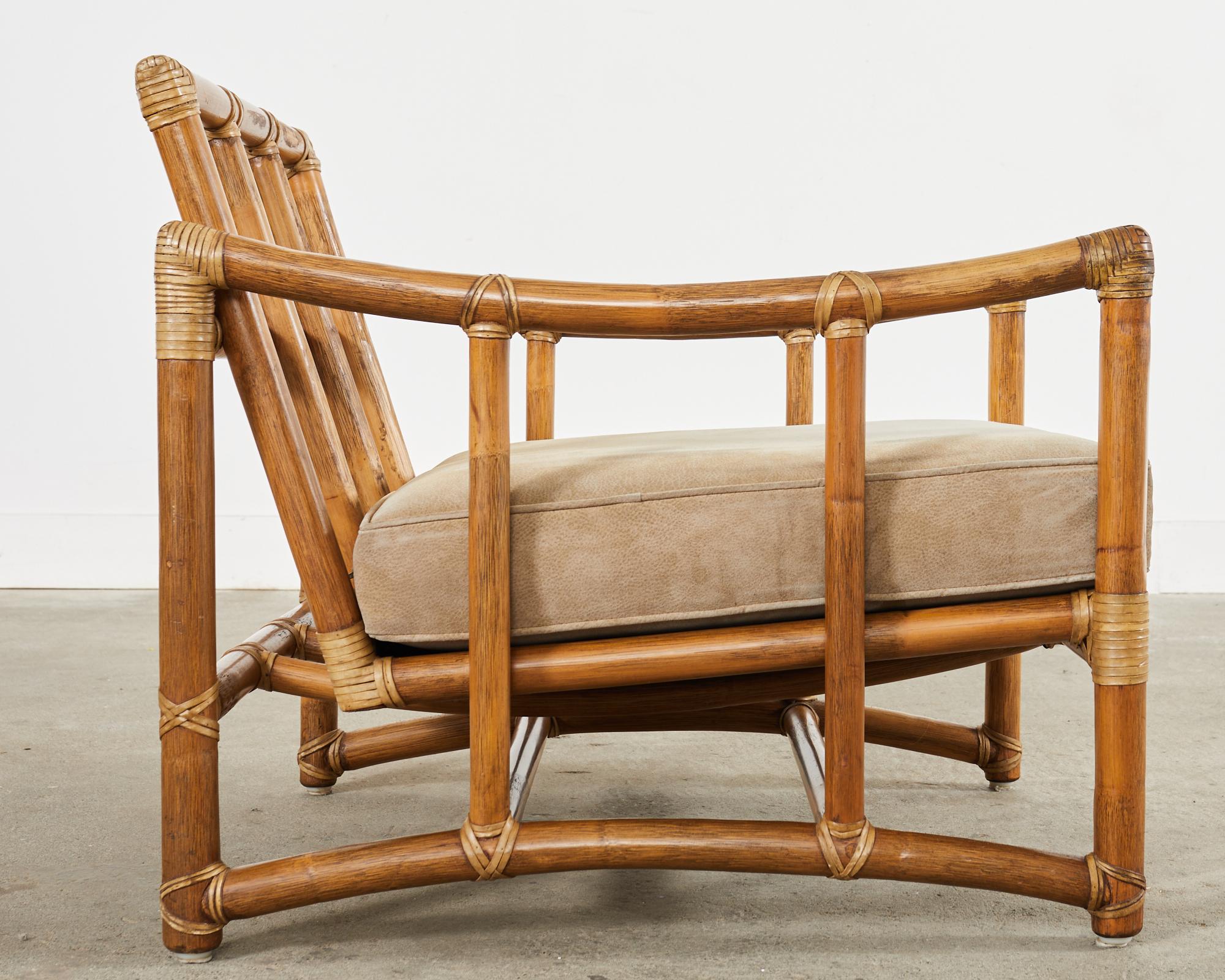 McGuire Organic Modern Bent Rattan Lounge Chair and Ottoman 7