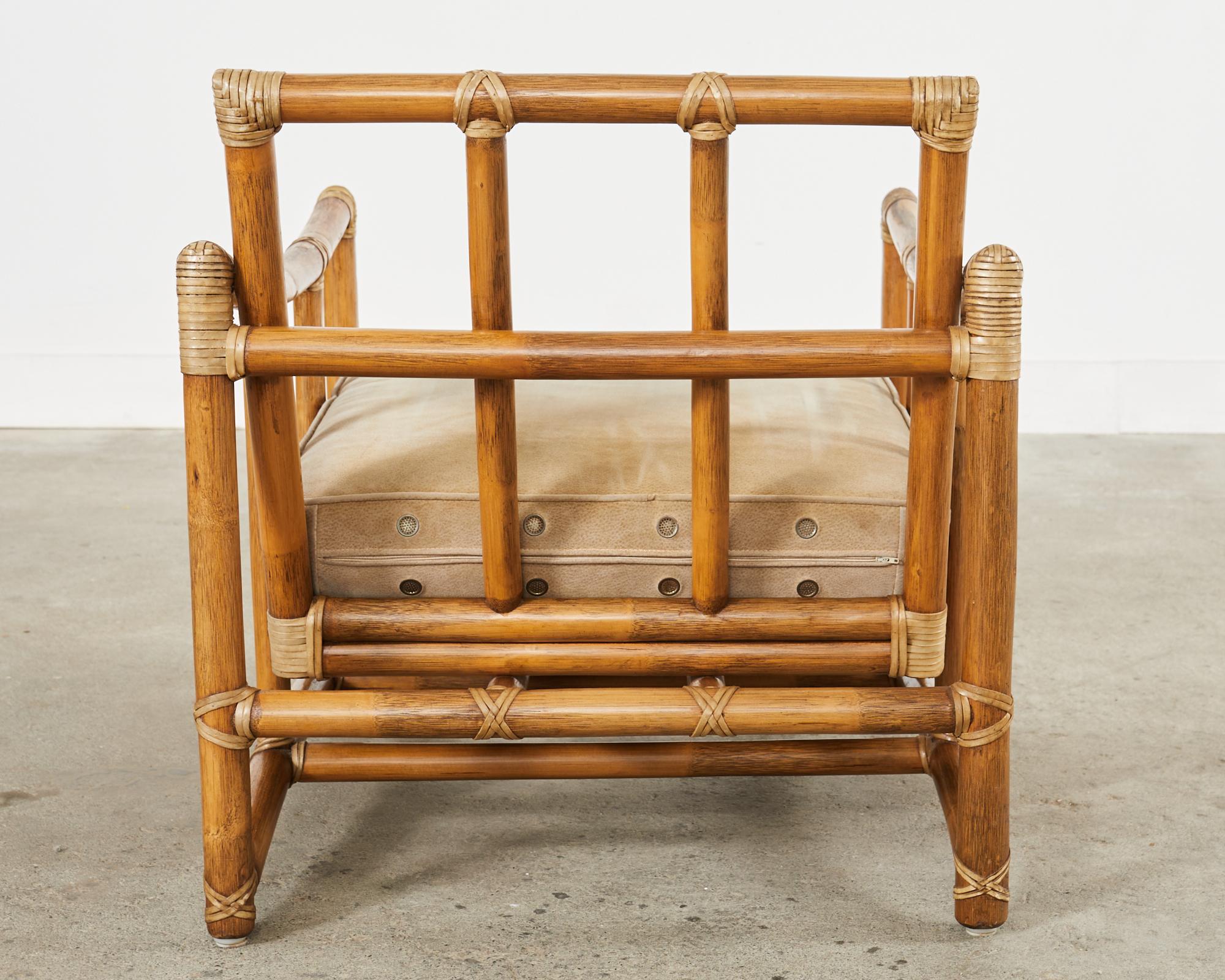 McGuire Organic Modern Bent Rattan Lounge Chair and Ottoman 8