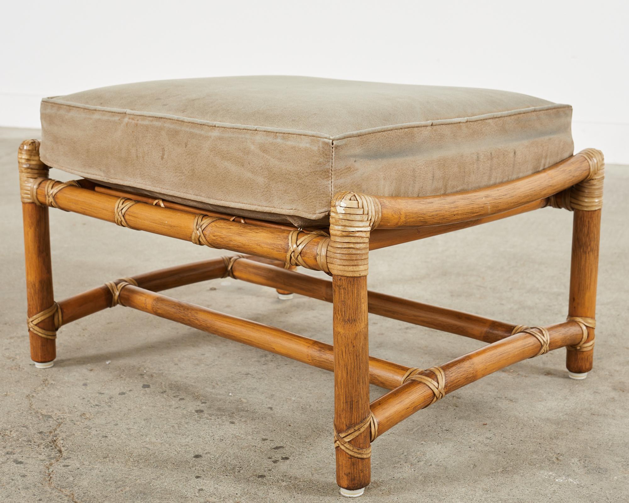 McGuire Organic Modern Bent Rattan Lounge Chair and Ottoman 12
