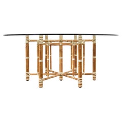 Vintage McGuire Organic Modern Blonde Bamboo Hexagonal Dining Table