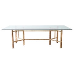 Mcguire Organic Modern Blonde Bamboo Rattan Dining Table