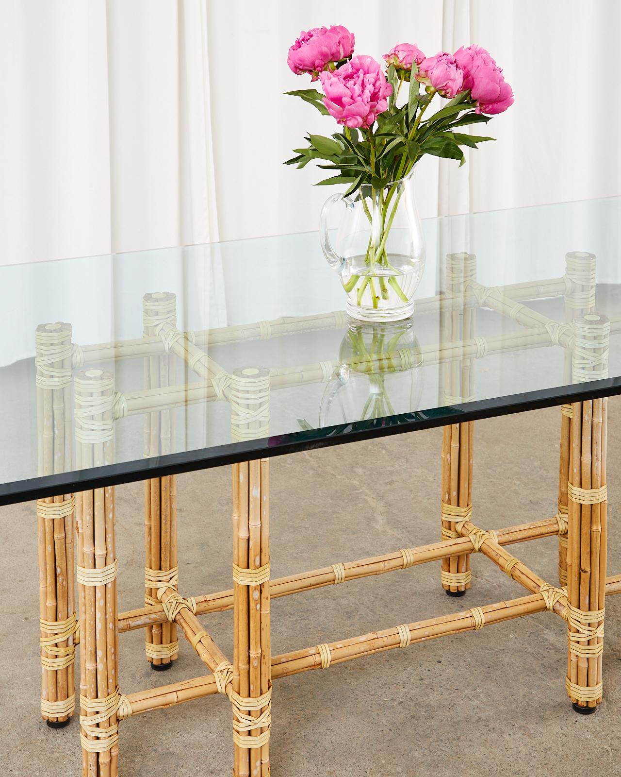 20th Century McGuire Organic Modern Blonde Bamboo Rectangular Dining Table