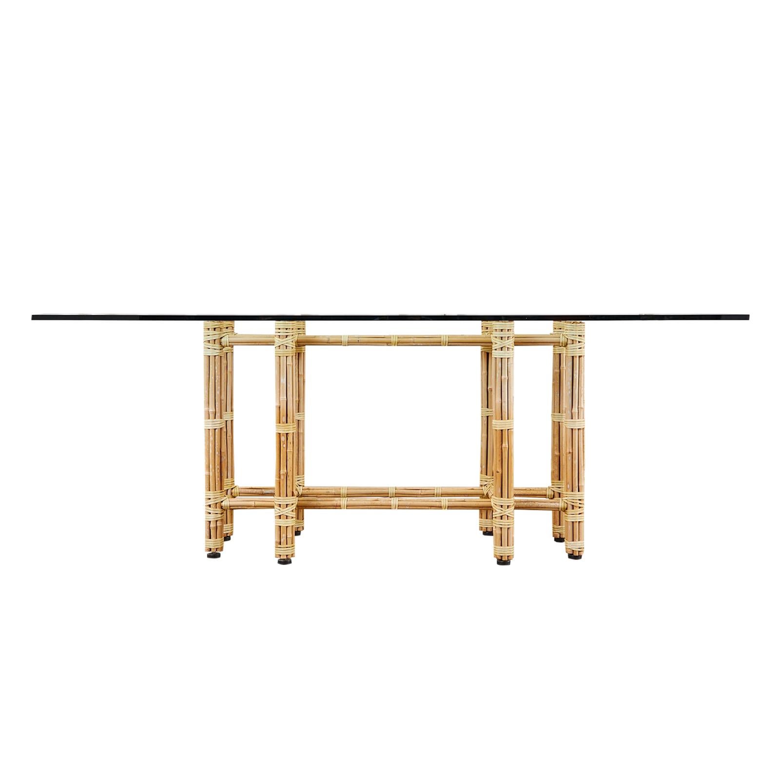 McGuire Organic Modern Blonde Bamboo Rectangular Dining Table